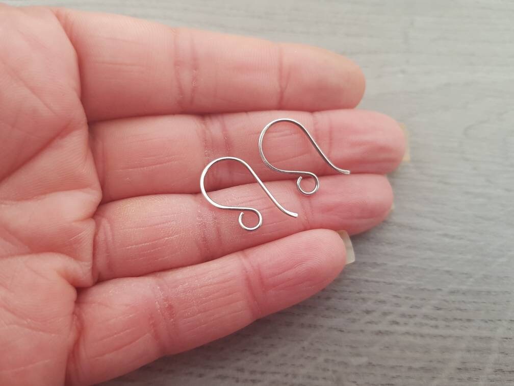Mini French Hook Handmade Sterling Silver Ear Wires | Nova | Oxidized And Polished