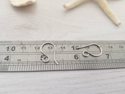Mini French Hook Handmade Sterling Silver Ear Wires | Nova | Oxidized And Polished