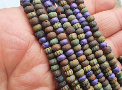 4/0 Aged Matt Velvet Sunrise Picasso Seed Beads | 5mm Beads | Full Strand