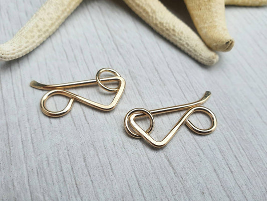 Gold Filled Angled Hook And Eye Clasp | Handmade Findings | 16 Gauge