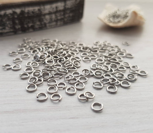 4mm Stainless Steel Jump Rings | 21g Wire | 50 pcs