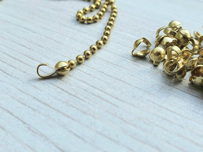 20pcs Raw Brass Clamshell Bead Tips | 7.5 x 4.3mm Bead Tips | Side Opening