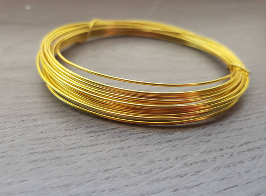 18g (1mm) Bare Brass Round Wire - Dead Soft - Jewellery Making Wire - 4 Metres