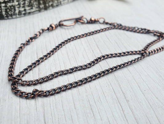 Finished Copper Patterned Curb Chain | 2.85 x 4.06mm Links