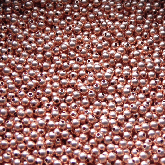 2mm Copper Beads | Round Seamed Beads | Genuine Copper Findings