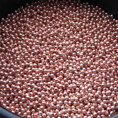 2mm Copper Beads | Round Seamed Beads | Genuine Copper Findings