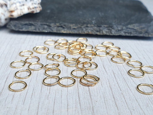 5mm OD 18K Gold Plated Jump Rings | 21g Wire | 100 pcs