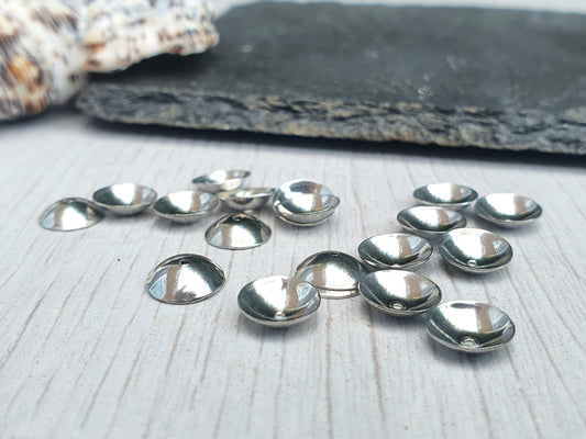 8mm Stainless Steel Bead Caps | 20 Pcs