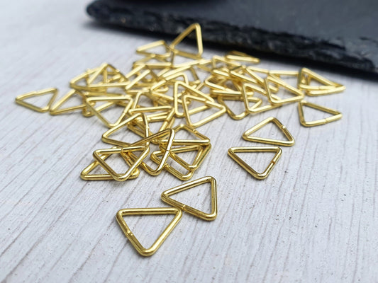 10mm Raw Brass Triangle Jump Rings | Open Jump Rings | 50 Pcs
