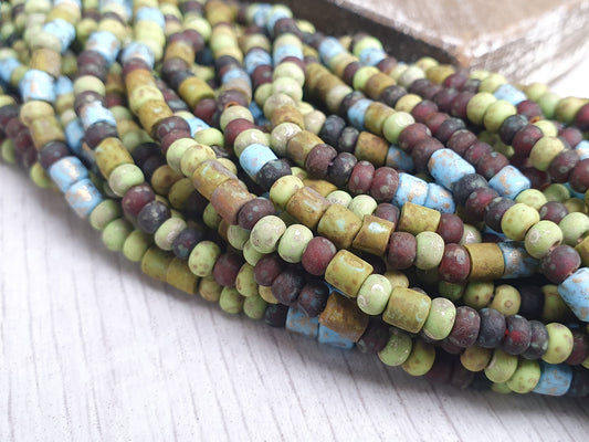 6/0 Matted Old Forest Picasso Seed Bead Mix | 4mm Beads | Full Strand