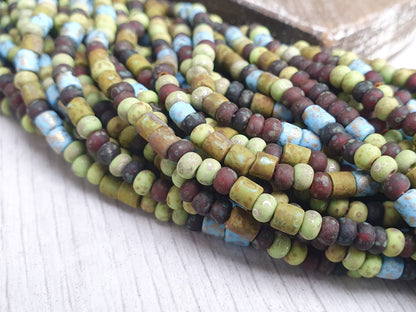 6/0 Matted Old Forest Picasso Seed Bead Mix | 4mm Beads | Full Strand
