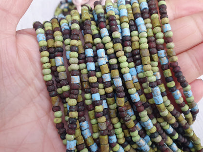 6/0 Matted Old Forest Picasso Seed Bead Mix | 4mm Beads | Full Strand