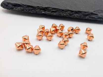 5mm Copper Bi-cone Beads | 25 Pcs | Genuine Copper Findings
