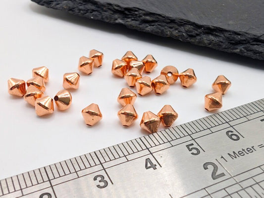 5mm Copper Bi-cone Beads | 25 Pcs | Genuine Copper Findings