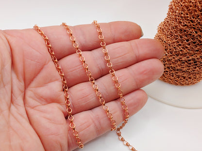 2.86 x 5.21mm Genuine Copper Ladder Chain  | Unsoldered Chain | BY THE FOOT