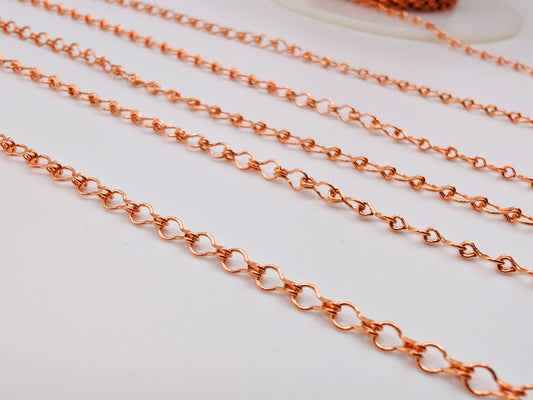 5/10 ft of 2.86mm Genuine Copper UNSOLDERED Ladder Chain | 2.86 x 5.21mm Links