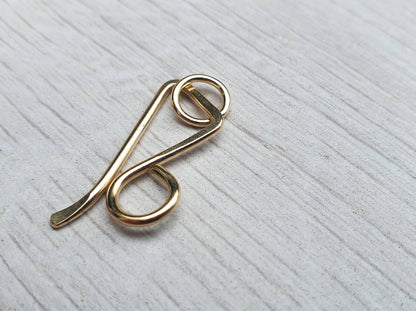 Gold Filled Angled Hook And Eye Clasp | Handmade Findings | 16 Gauge