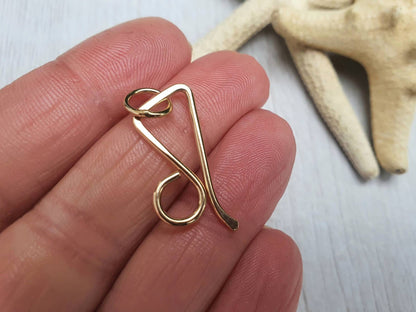 Gold Filled Angled Hook And Eye Clasp | Handmade Findings | 16 Gauge