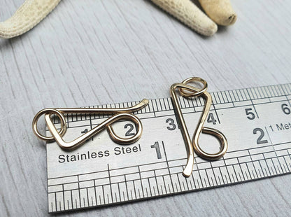 Gold Filled Angled Hook And Eye Clasp | Handmade Findings | 16 Gauge
