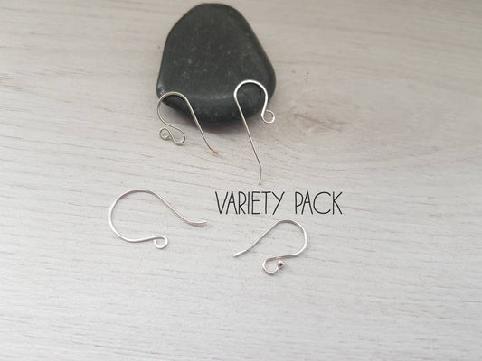 Variety Pack 6 | Handmade Sterling Silver Ear Wires | 4 Pairs