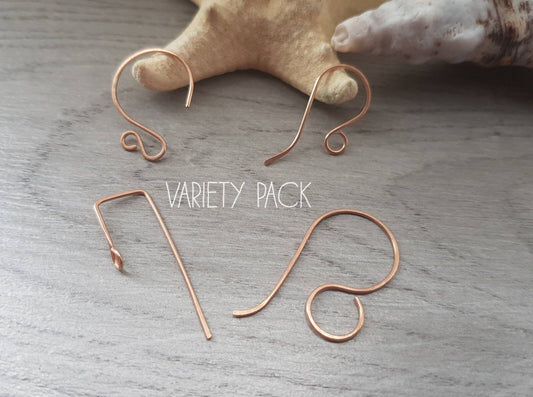 Variety Pack 2 | Raw Bronze Handmade Ear Wires | 4 Pairs