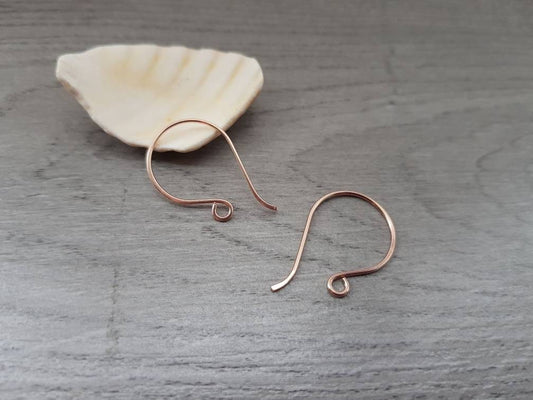 Round French 14k Rose Gold Filled Earwires | Handmade Findings | Vega