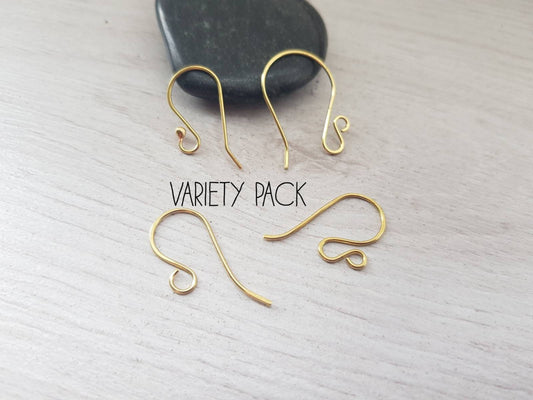 Variety Pack 3 | Handmade Brass Ear Wires | 4 Pairs