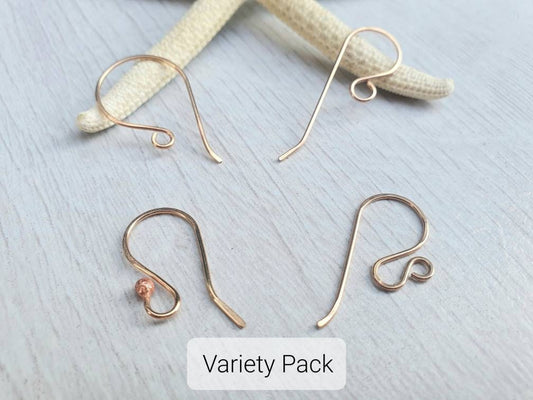 Variety Pack 6 | Raw Bronze Handmade Ear Wires | 4 Pairs