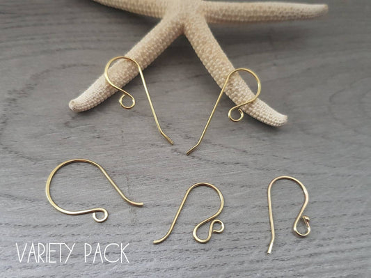 Variety Pack 6 | Handmade Brass Ear Wires | 4 Pairs