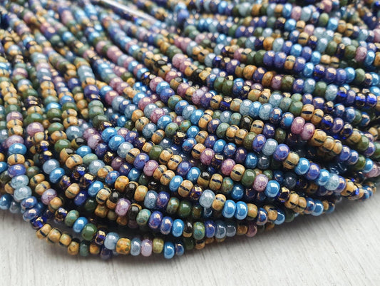 8/0 Killer Frost Picasso Seed Bead Mix | 3.1mm Beads | Full Strand