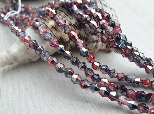 4mm Mauve Celestial | Bicone Beads | Full Strand of 50 Beads