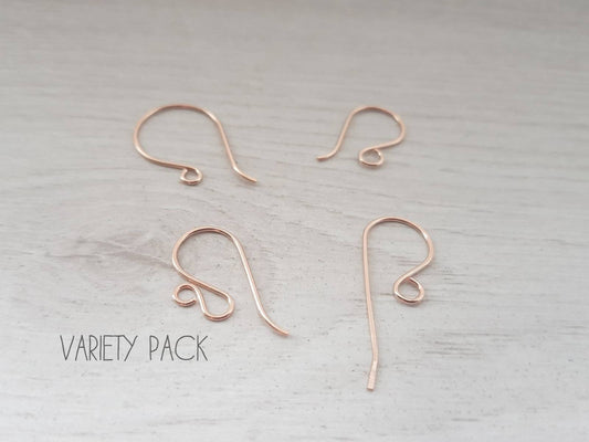 Variety Pack 5 | Handmade 14K Rose Gold Filled Ear Wires | 4 Pairs