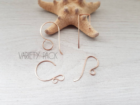 Variety Pack 2 | Handmade 14K Rose Gold Filled Ear Wires | 4 Pairs