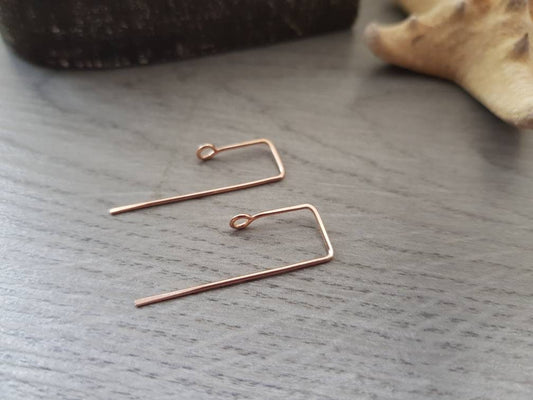 Orion | 14K Rose Gold Filled Square Handmade Ear Wires | 1/5/10 Pairs