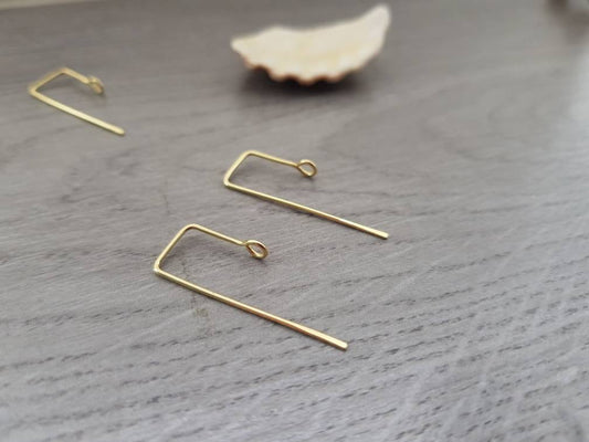 Orion | Raw Brass Handmade Square Ear Wires | 5/10/20 Pairs