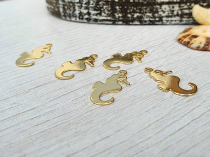 18 x 9mm Gold Plated Seahorse Charms | 5 Pcs