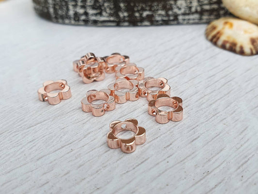 8mm Rose Gold Plated Cut Out Flower Beads | Spacer Beads | 10Pcs