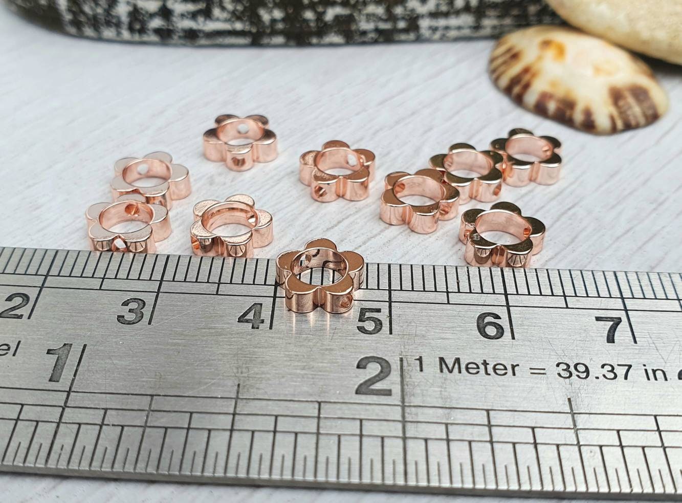 8mm Rose Gold Plated Cut Out Flower Beads | Spacer Beads | 10Pcs