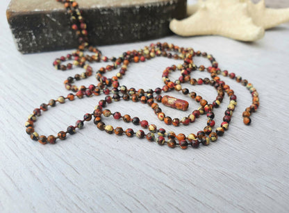 2.4mm FALL Patina Copper Ball Chain | Finished Chain | Choice of Length