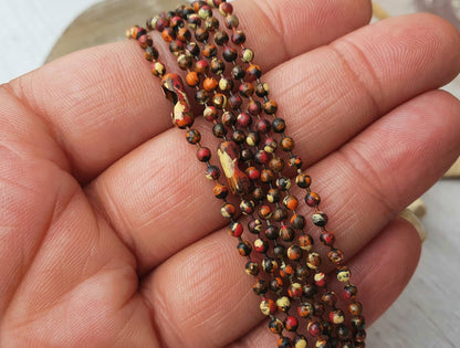2.4mm FALL Patina Copper Ball Chain | Finished Chain | Choice of Length