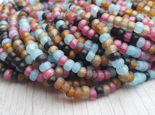 5/0-6/0 Matted Candyland Picasso Seed Beads | Full Strand