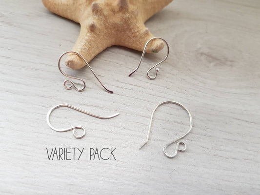 Variety Pack 3 | Handmade Sterling Silver Ear Wires | 4 Pairs