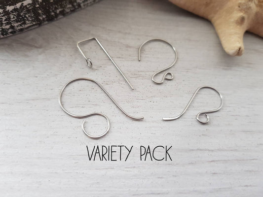 Variety Pack 2 | Stainless Steel Handmade Ear Wires | 304 Grade | 4 Pairs