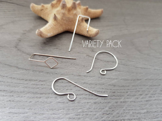 Variety Pack 4 | Handmade Sterling Silver Ear Wires | 4 Pairs