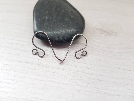 Rhea | Mini Sterling Silver Handmade Ear Wires | 1/5/10 Pairs | Oxidized and Polished