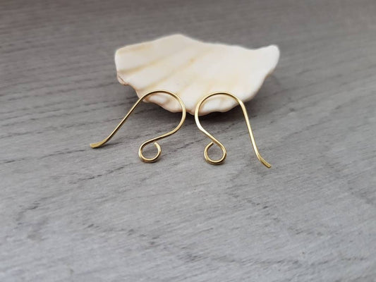 Nova | Mini French Raw Brass Handmade Ear Hooks  | 5/10/20 pairs