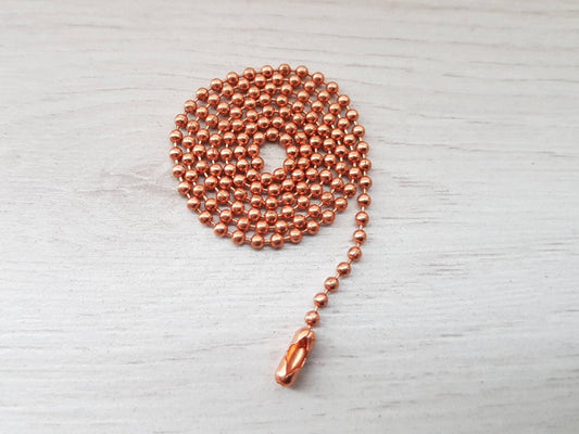 Finished 2.4mm Copper Ball Chain | 5 Solid Copper Necklaces
