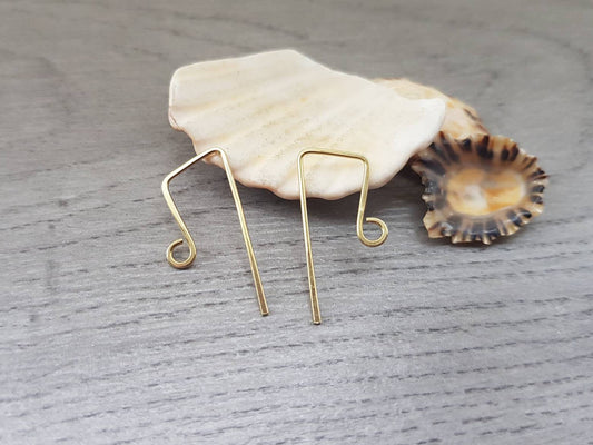 Tauri | Raw Brass Handmade Square Ear Wires | 5/10/20 Pairs