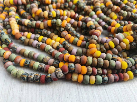5/0 Matted Candy Corn Picasso Seed Beads | 4.5mm Beads | Full Strand