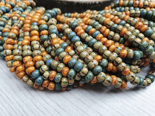 4/0 Aged Mural Picasso Seed Beads | 5mm Beads | Full Strand